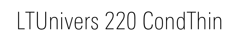 LTUnivers 220 CondThin font preview