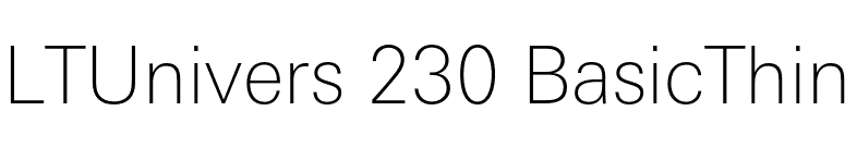 LTUnivers 230 BasicThin font preview