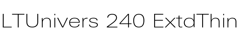 LTUnivers 240 ExtdThin font preview