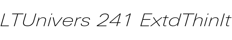 LTUnivers 241 ExtdThinIt font preview