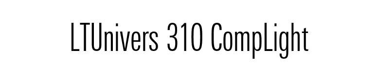 LTUnivers 310 CompLight font preview