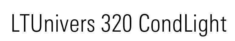 LTUnivers 320 CondLight font preview