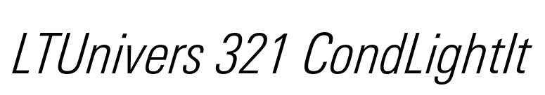 LTUnivers 321 CondLightIt font preview