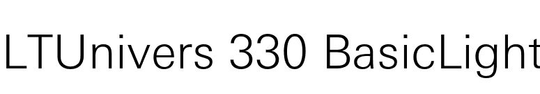 LTUnivers 330 BasicLight font preview