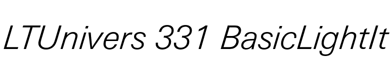 LTUnivers 331 BasicLightIt font preview