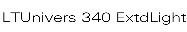 LTUnivers 340 ExtdLight font preview