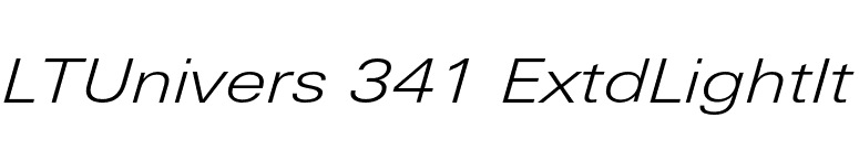 LTUnivers 341 ExtdLightIt font preview