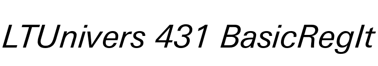 LTUnivers 431 BasicRegIt font preview