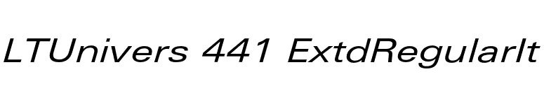LTUnivers 441 ExtdRegularIt font preview