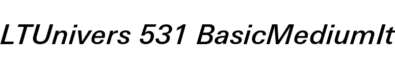 LTUnivers 531 BasicMediumIt font preview