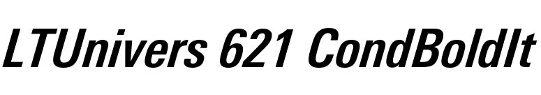 LTUnivers 621 CondBoldIt font preview