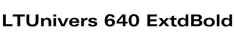 LTUnivers 640 ExtdBold font preview