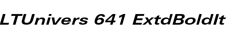 LTUnivers 641 ExtdBoldIt font preview