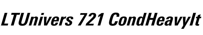 LTUnivers 721 CondHeavyIt font preview