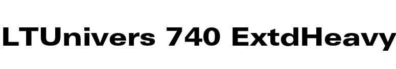 LTUnivers 740 ExtdHeavy font preview