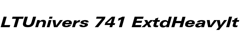 LTUnivers 741 ExtdHeavyIt font preview