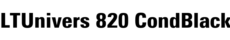 LTUnivers 820 CondBlack font preview