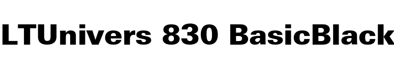 LTUnivers 830 BasicBlack font preview