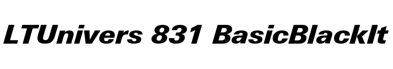 LTUnivers 831 BasicBlackIt font preview