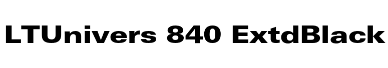 LTUnivers 840 ExtdBlack font preview