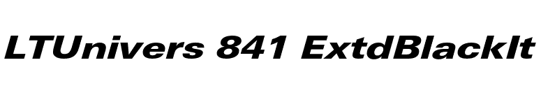 LTUnivers 841 ExtdBlackIt font preview