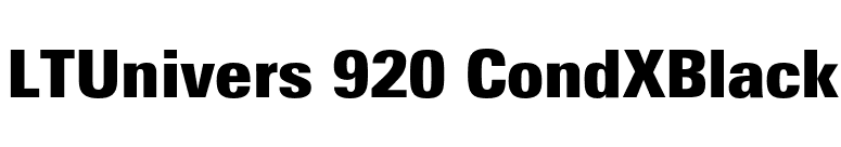 LTUnivers 920 CondXBlack font preview