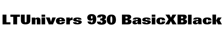 LTUnivers 930 BasicXBlack font preview