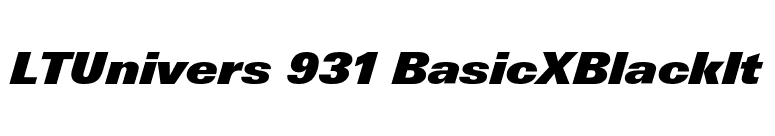 LTUnivers 931 BasicXBlackIt font preview