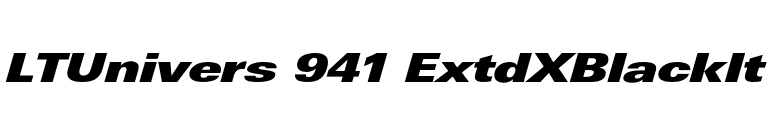 LTUnivers 941 ExtdXBlackIt font preview