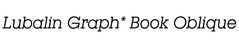 Lubalin Graph* Book Oblique font preview