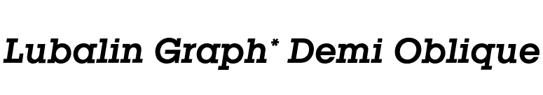 Lubalin Graph* Demi Oblique font preview