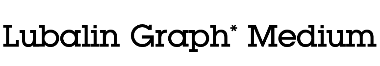 Lubalin Graph* Medium font preview
