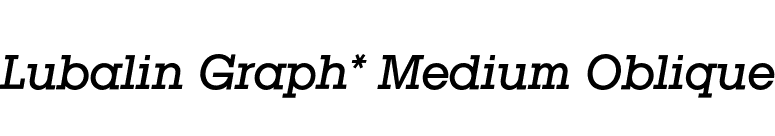 Lubalin Graph* Medium Oblique font preview