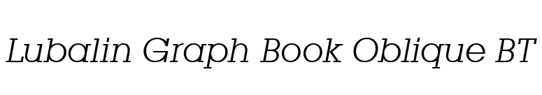 Lubalin Graph Book Oblique BT font preview