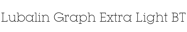 Lubalin Graph Extra Light BT font preview