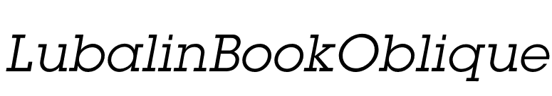 LubalinBookOblique font preview