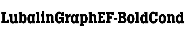 LubalinGraphEF-BoldCond font preview