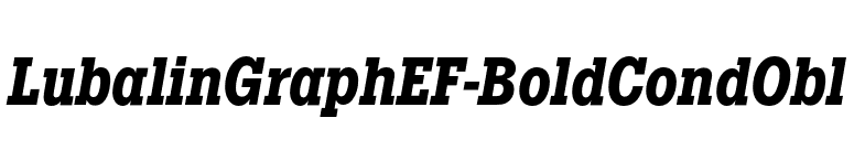 LubalinGraphEF-BoldCondObl font preview