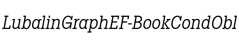 LubalinGraphEF-BookCondObl font preview
