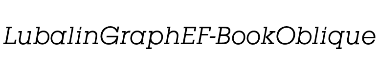 LubalinGraphEF-BookOblique font preview