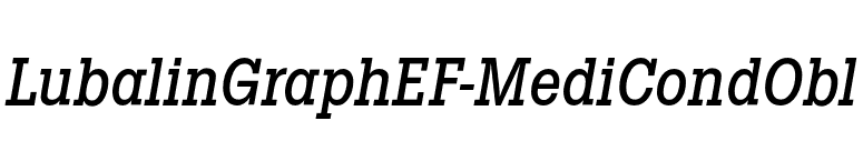 LubalinGraphEF-MediCondObl font preview