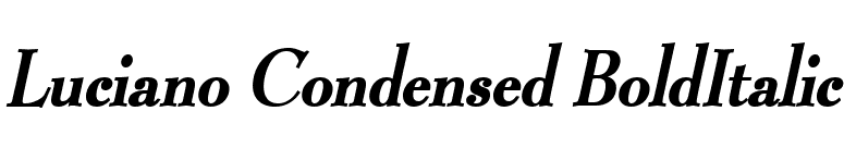 Luciano Condensed BoldItalic font preview