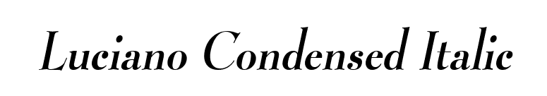 Luciano Condensed Italic font preview