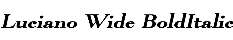 Luciano Wide BoldItalic font preview