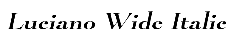 Luciano Wide Italic font preview