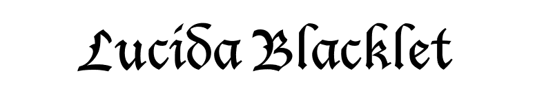 Lucida Blacklet font preview