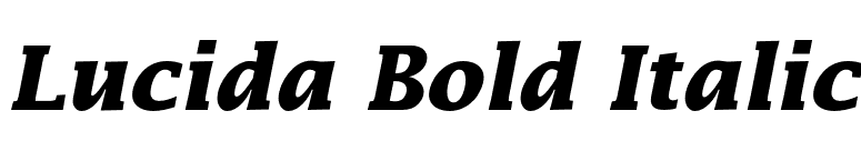Lucida Bold Italic font preview