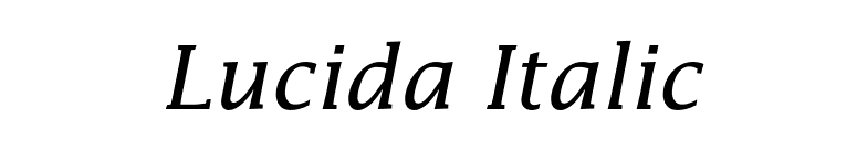 Lucida Italic font preview