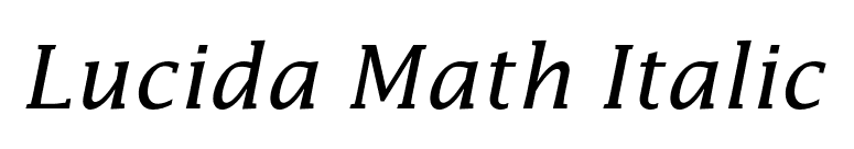 Lucida Math Italic font preview