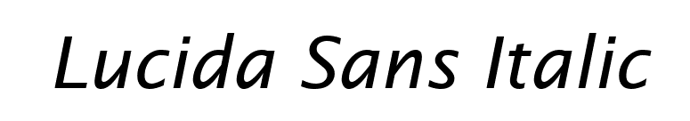 Lucida Sans Italic font preview
